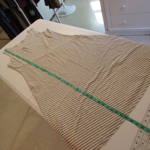 Cut Loose Cotton/Linen Tan/White Striped Tank Maxi - Picture 15 of 16